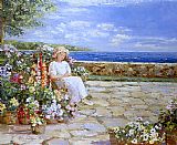Terrace Canvas Paintings - Afternoon on the Terrace